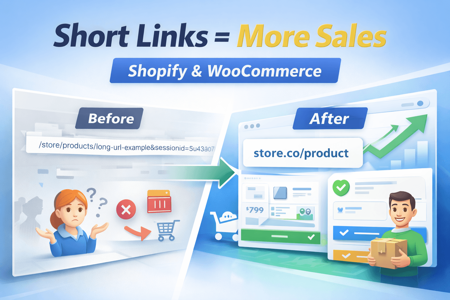 How Do Short Links Increase E-commerce Conversions for Shopify and WooCommerce Stores?